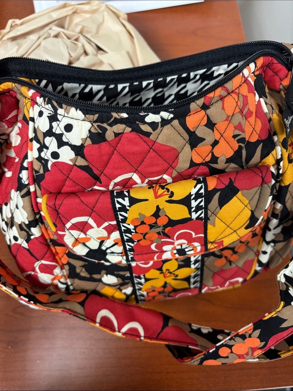 Vera Bradley Bittersweet Quilted Crossbody in Red Multi Floral